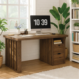 Handcrafted Solid Wood Work Desk – Modern Office Table with Storage Drawers and Natural Finish