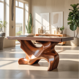Solid Wood Console Table with Sculptural Organic Base – Handcrafted Statement Furniture