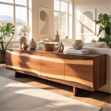 Solid Wood Console Table with Natural Flowing Grain | Handcrafted Luxury Living Room Furniture
