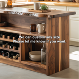 Handcrafted Solid Wood Wine Cabinet with Live Edge Design for Dining Room Storage and Display