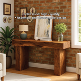 Handcrafted Solid Wood Console Table with Live Edge Modern Rustic Design for Home Decor