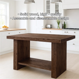 Handcrafted Solid Wood Dining Table – Dark Walnut Kitchen Table with Contemporary Design