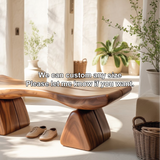 Handcrafted Solid Wood Entryway Bench with Sculpted Organic Form for Modern Minimalist Spaces