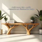 Handcrafted Solid Wood Console Table with Branch-Leg Design for Natural and Modern Home Interiors