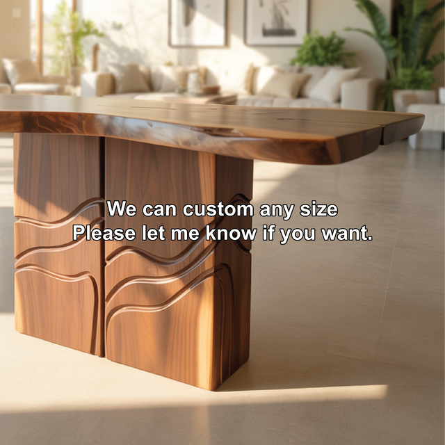 Solid Wood Console Table with Sculpted Base – Handcrafted Live Edge Entryway Furniture