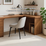 Handcrafted Solid Wood L-Shaped Work Desk – Modern Corner Office Table with Storage Drawers