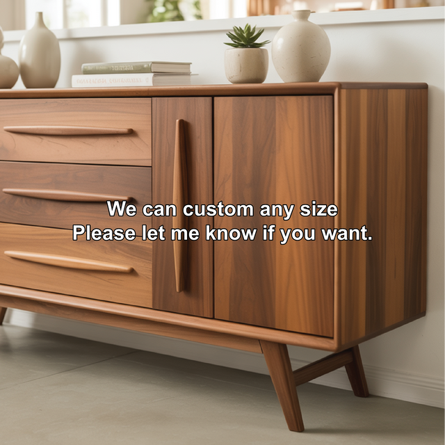 Handcrafted Solid Wood Dining Storage Cabinet with Mid-Century Design and Smooth Drawer Fronts