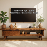 Handcrafted Solid Wood Live Edge TV Stand – Mid-Century Modern Media Console Furniture