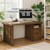 Handcrafted Solid Wood Work Desk – Modern Office Table with Storage Drawers and Natural Finish