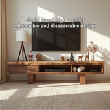 Handcrafted Solid Wood Live Edge TV Stand with Minimalist Design for Elegant Modern Interiors