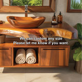 Handcrafted Solid Wood Floating Vanity with Live Edge Design for Luxurious Bathroom Spaces