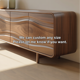 Handcrafted Solid Wood Console Table with Unique Wavy Design for Modern Living Spaces