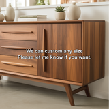 Handcrafted Solid Wood Dining Storage Cabinet with Mid-Century Design and Smooth Drawer Fronts