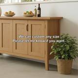 Handcrafted Solid Wood Dining Storage Cabinet with Four Paneled Doors for Modern Interiors