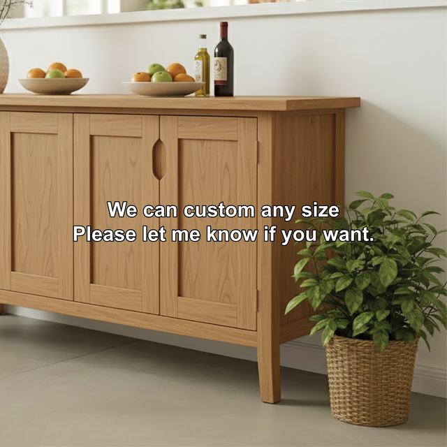Handcrafted Solid Wood Dining Storage Cabinet with Four Paneled Doors for Modern Interiors