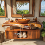 Handcrafted Solid Wood Floating Vanity with Live Edge Design for Luxurious Bathroom Spaces