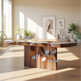 Handcrafted Solid Wood Console Table with Sculpted Base and Organic Live-Edge Design