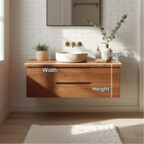 Handcrafted Solid Wood Floating Vanity with Minimalist Design and Natural Live Edge Detail