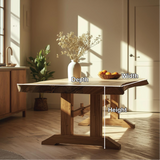 Handcrafted Solid Wood Dining Table – Live Edge Kitchen Table with Artisan Joinery Base