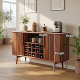 Solid Wood Wine Storage Cabinet with Slatted Doors and Multi-Bottle Rack for Modern Homes