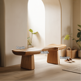 Handcrafted Solid Wood Entryway Bench with Sculptural Organic Seat for Modern Minimalist Homes