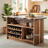 Handcrafted Solid Wood Wine Cabinet with Live Edge Design for Dining Room Storage and Display