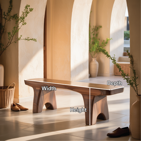 Handcrafted Solid Wood Entryway Bench with Sculpted Legs for Modern Minimalist Interiors