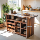 Handcrafted Solid Wood Dining Wine Cabinet with Open Shelves and Bottle Storage for Modern Kitchens