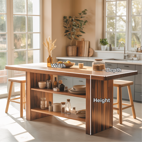 Handcrafted Solid Wood Dining Table with Built-In Storage Shelves for Modern Kitchen Spaces