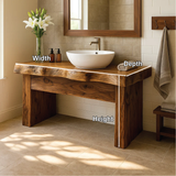 Handcrafted Solid Wood Bathroom Vanity with Live Edge Design for Natural and Modern Interiors