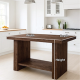 Handcrafted Solid Wood Dining Table – Dark Walnut Kitchen Table with Contemporary Design