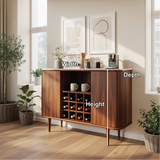 Solid Wood Wine Storage Cabinet with Built-In Bottle Rack and Sliding Doors for Modern Homes