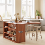 Handcrafted Solid Wood Dining Table with Open Storage Shelves for Modern Kitchen Interiors