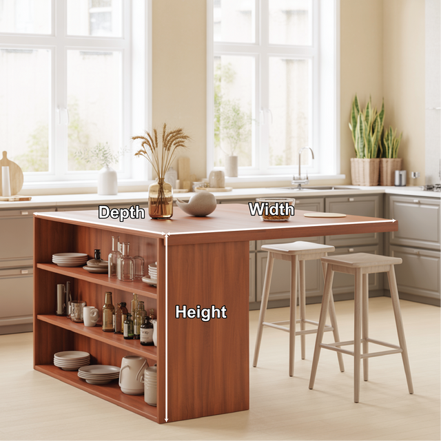 Handcrafted Solid Wood Dining Table with Open Storage Shelves for Modern Kitchen Interiors