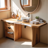 Handcrafted Solid Wood Bathroom Vanity with Live Edge Design for Modern Natural Interiors