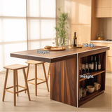 Handcrafted Solid Wood Dining Table with Open Storage and Smooth Rich Grain for Modern Kitchens