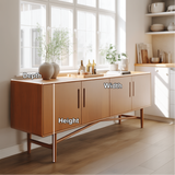 Handcrafted Solid Wood Dining Storage Sideboard with Clean Modern Lines and Four Cabinet Doors