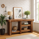 Handcrafted Solid Wood Console Table with Modern Rustic Design for Entryway or Living Room