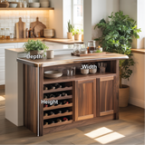 Handcrafted Solid Wood Wine Cabinet for Dining Room | Elegant Natural Storage & Display