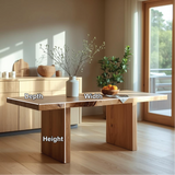 Handcrafted Solid Wood Dining Table with Live Edge Top for Modern Natural Kitchen Spaces