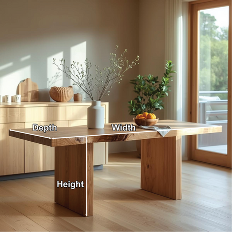Handcrafted Solid Wood Dining Table with Live Edge Top for Modern Natural Kitchen Spaces