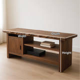 Handcrafted Solid Walnut Console Table with Live Edge Top and Open Storage for Modern Living