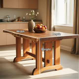 Handcrafted Live Edge Solid Wood Dining Table – Rustic Kitchen Table with Natural Finish