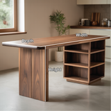 Handcrafted Solid Wood Dining Table with Rounded Edges and Open Storage for Modern Kitchens