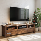 Handcrafted Solid Wood TV Stand with Live Edge Design and Storage Drawers for Modern Interiors