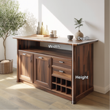 Solid Wood Console Table with Wine Storage – Handcrafted Sideboard for Dining Room