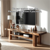 Handcrafted Solid Wood Live Edge TV Stand with Natural Finish for Modern and Rustic Interiors