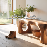 Handcrafted Solid Wood Entryway Bench with Sculpted Organic Cutout Base and Smooth Finish