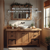 Handcrafted Solid Wood Bathroom Vanity with Live Edge Top and Rustic Storage Design