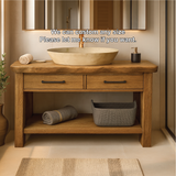 Handcrafted Solid Wood Bathroom Vanity with Drawers and Live Edge Design for Rustic Modern Spaces